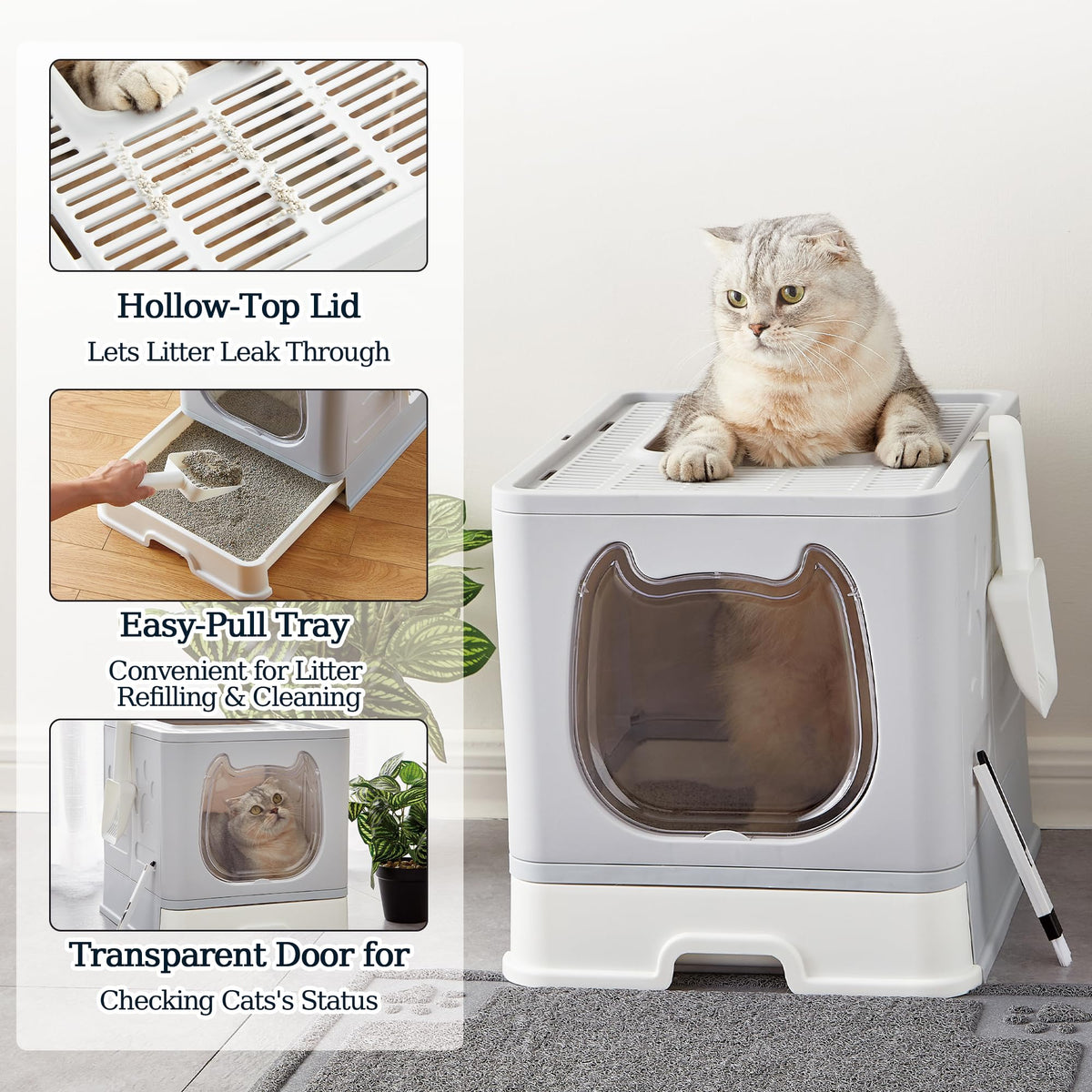 Covered Litter Box with Lid and Scooper Y540