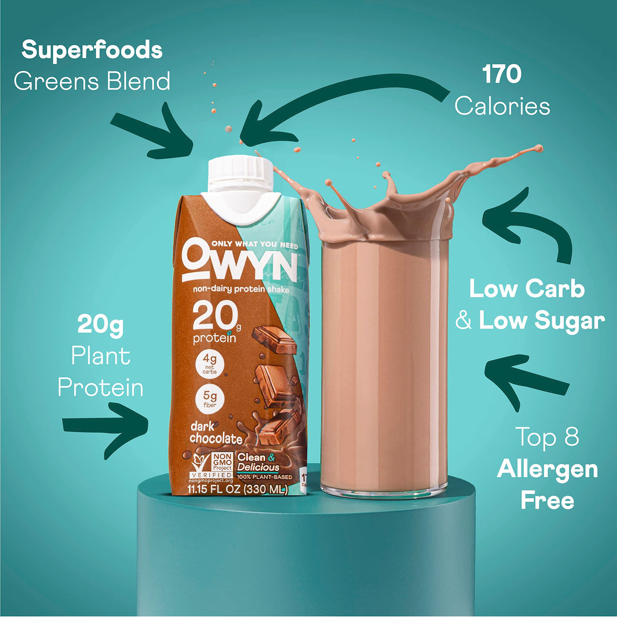 20g Vegan Protein Shake with Prebiotics, 12 Pack G746