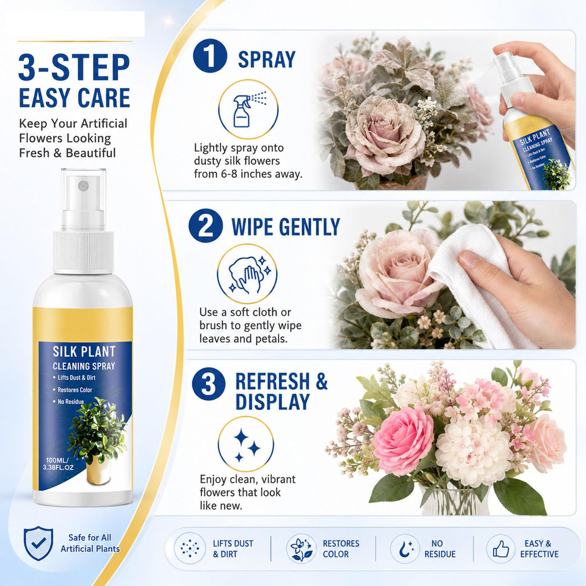Artificial Flower Cleaning Spray, 9PCS Y5740