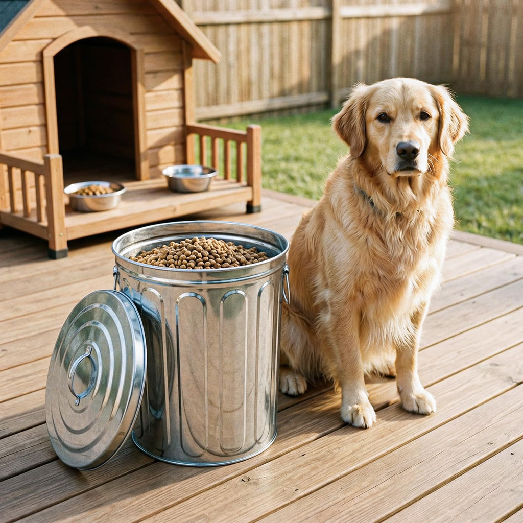 5 Gallon Metal Trash Can with Lid K7773