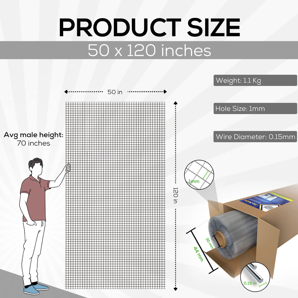 Stainless-Steel Wire Mesh Screen 50"x120" 30 Mesh P979