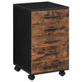 5 Drawer Wooden Mobile File Cabinet with Wheels B983956