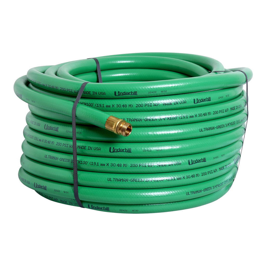 Green 3/4 Inch x 100 ft Garden Water Hose T40910