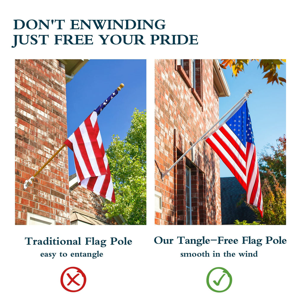 6FT Aluminum Spinning Flag Pole F487