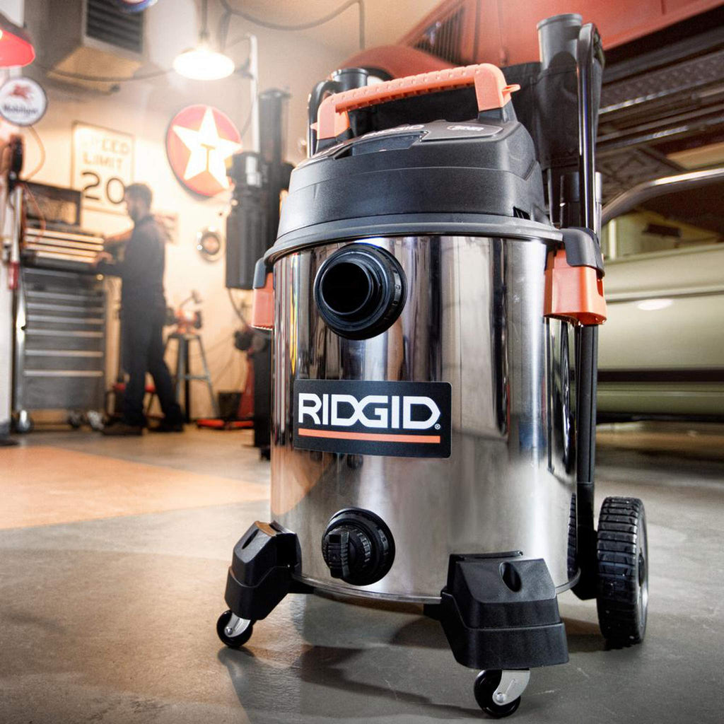 16 Gallon 6.5 Peak HP Stainless Steel Wet Dry Shop Vacuum F30091
