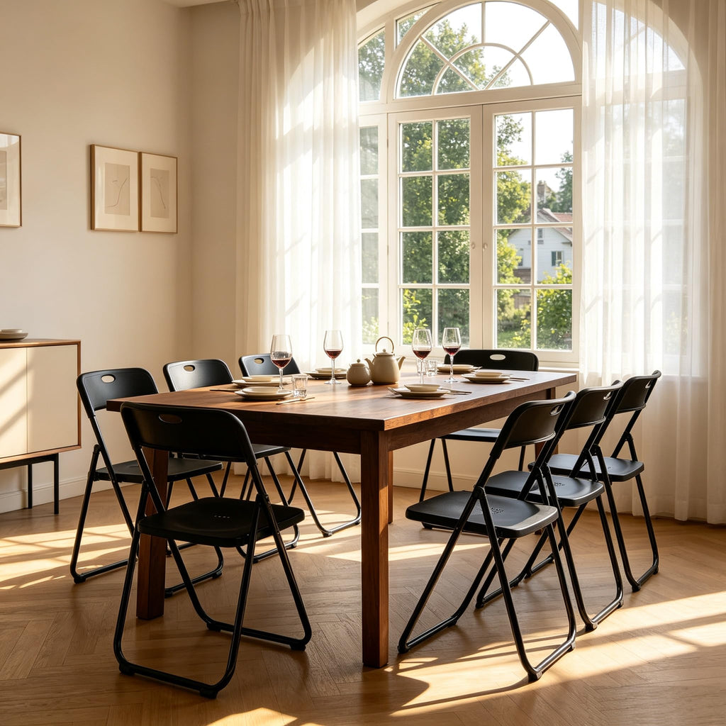 Black Plastic Folding Chairs 10 Pack L6587