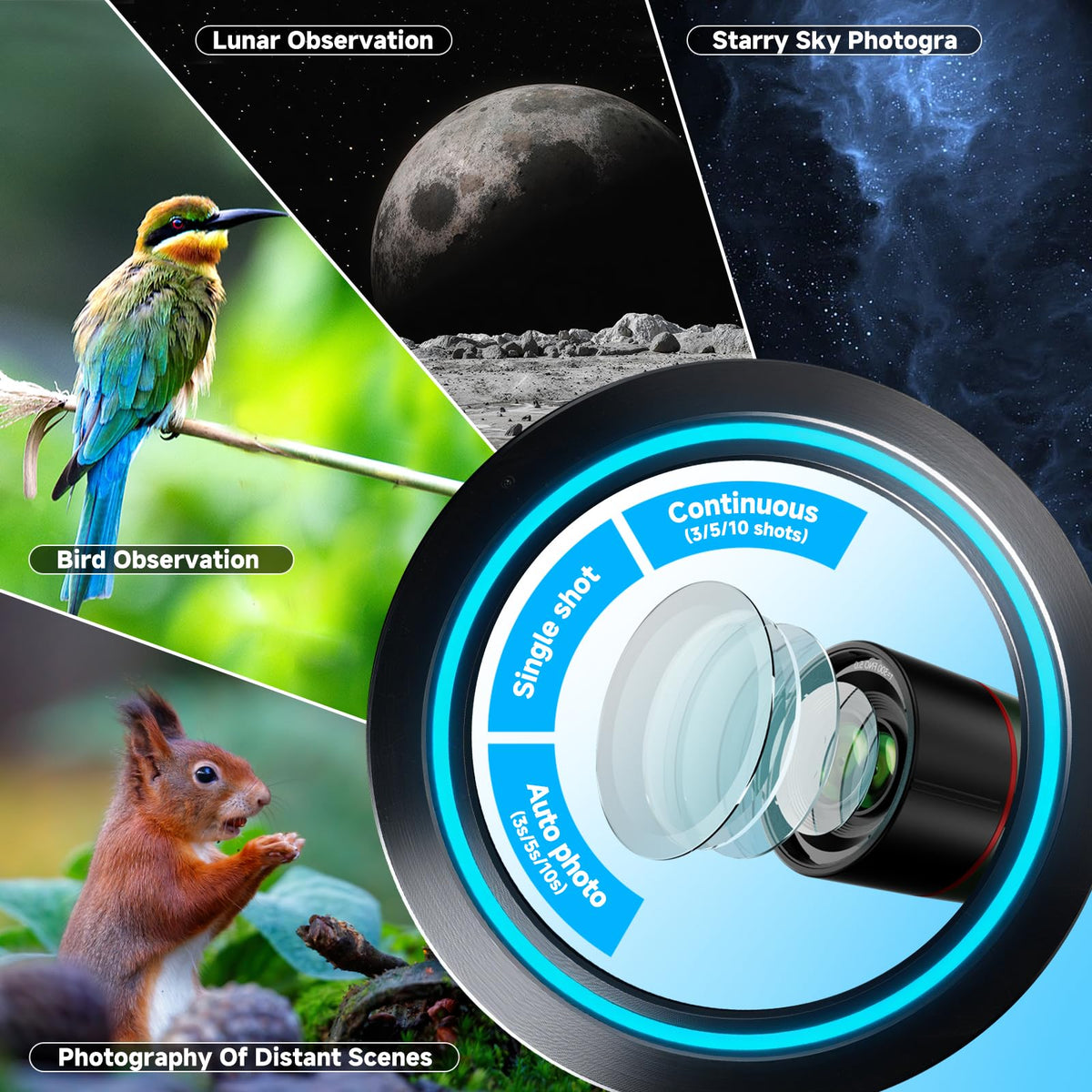 Auto-Focus Portable Digital Electronic Telescope O92894