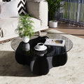 Black Round Glass Top Coffee Table S4473