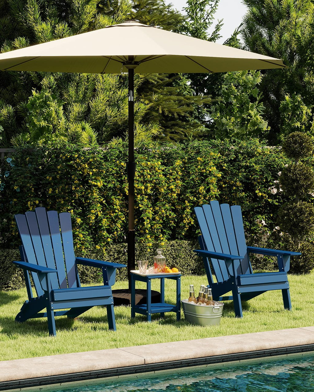 Blue Folding Adirondack Chairs Set of 2 M17831