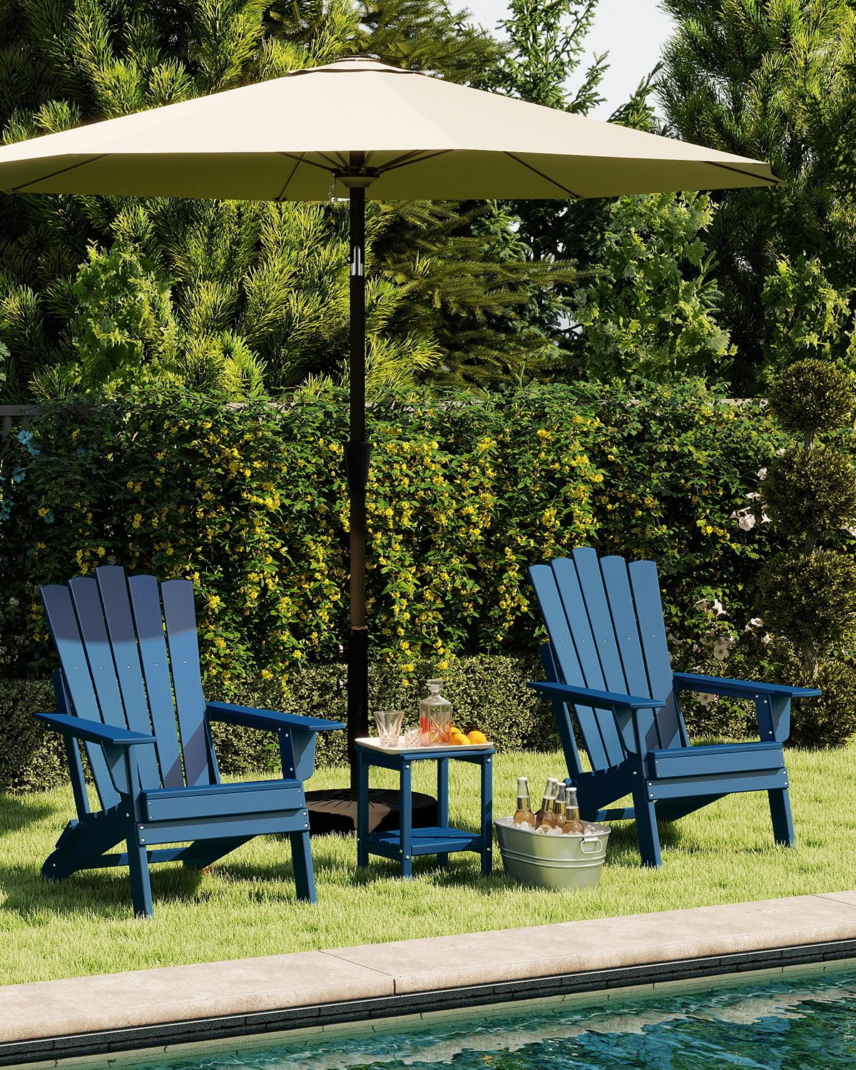 Blue Folding Adirondack Chairs Set of 2 M17831