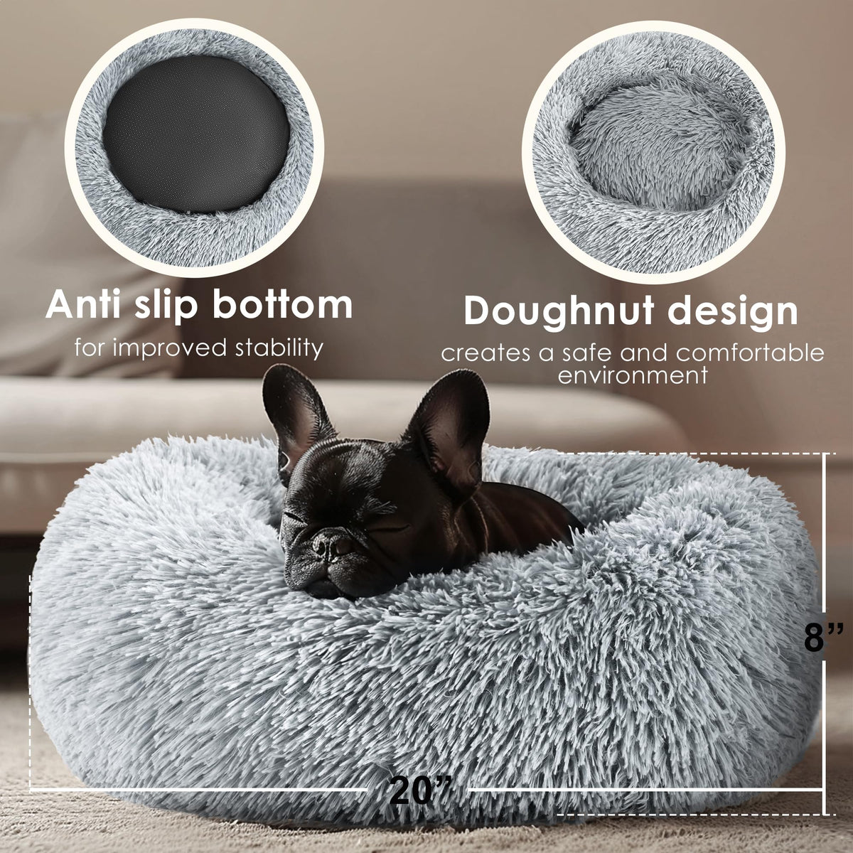 20in Calming Donut Dog & Cat Bed A65780