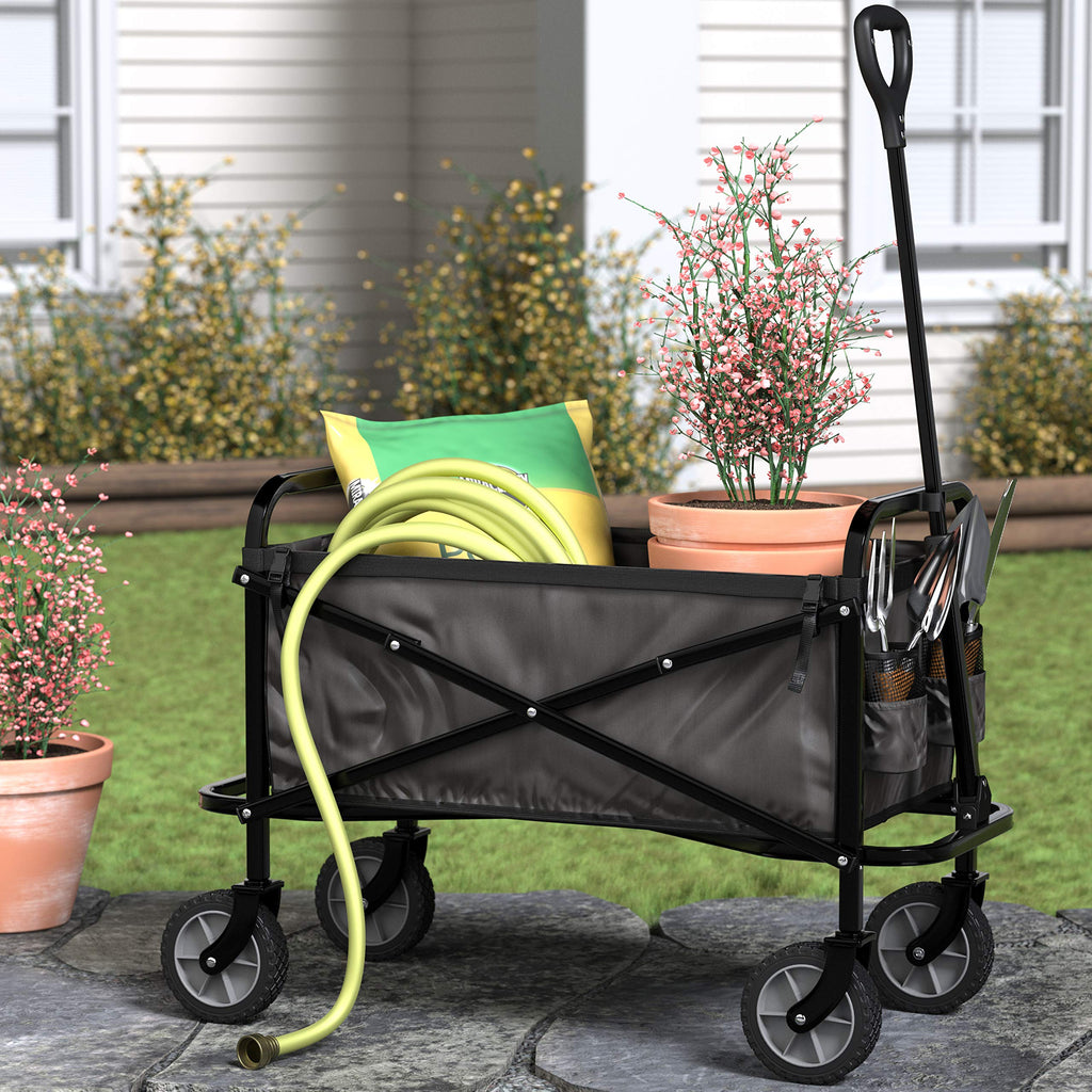 Collapsible Heavy Duty Utility Wagon 265 Pounds Capacity Black W808799