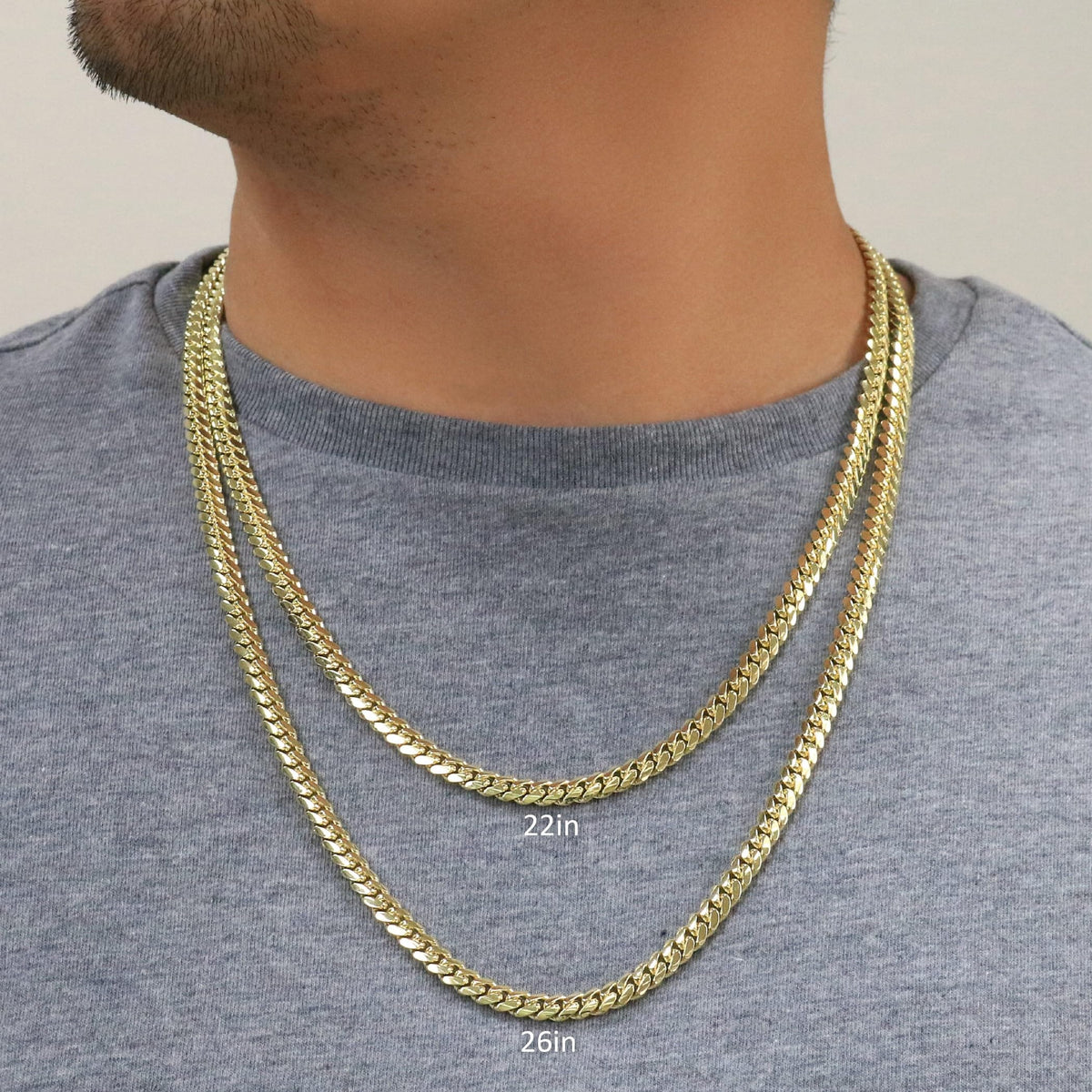 10k Yellow Gold Cuban Link Chain Necklace X34706