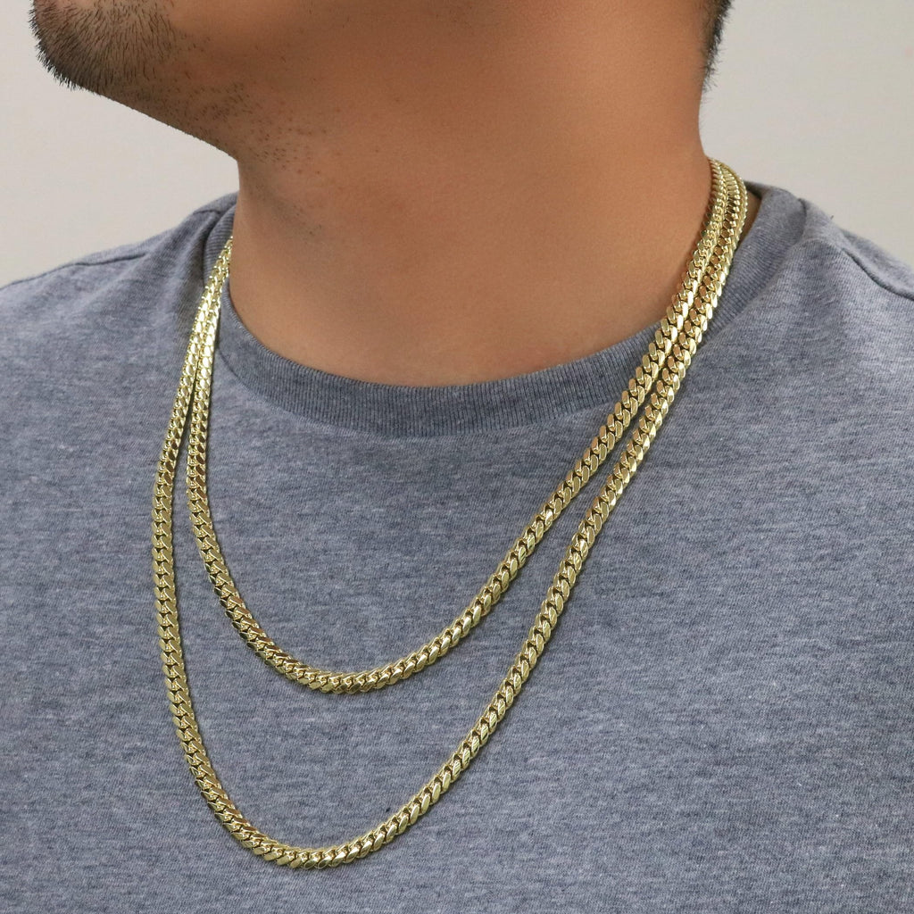 10k Yellow Gold Cuban Link Chain Necklace X34706