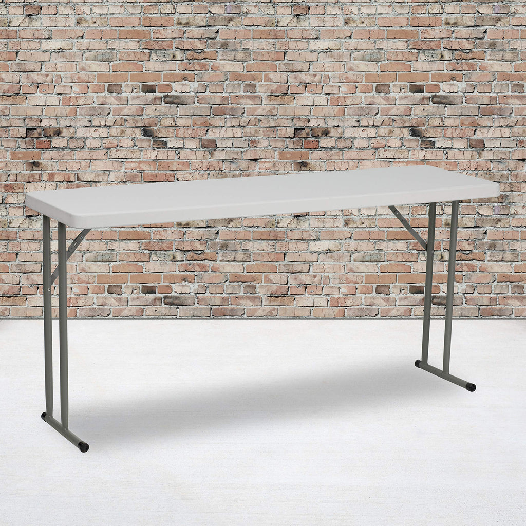 White Rectangular Plastic Folding Table B918052